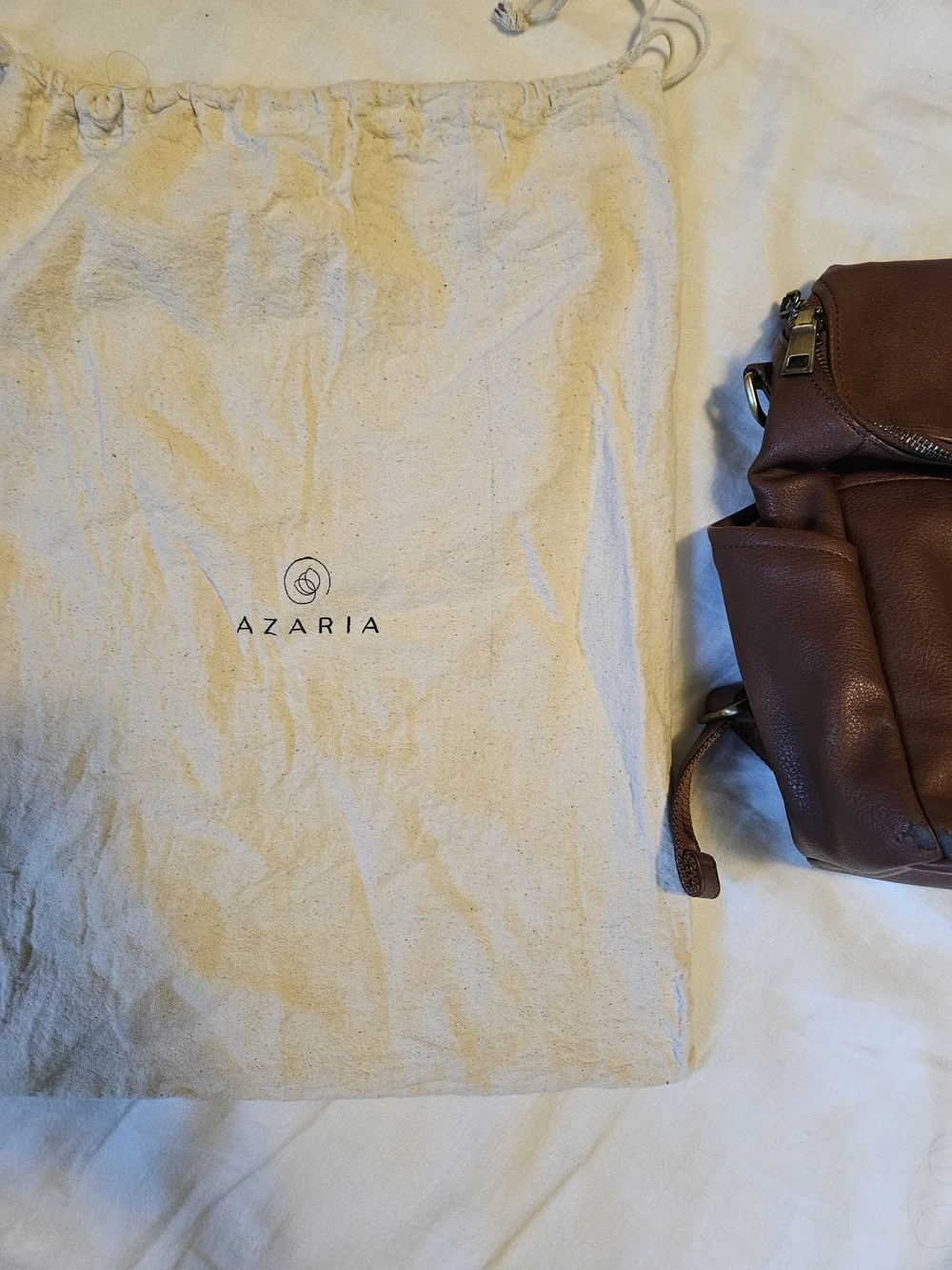 Azaria Women's Brown Leather Baby Bag Backpack